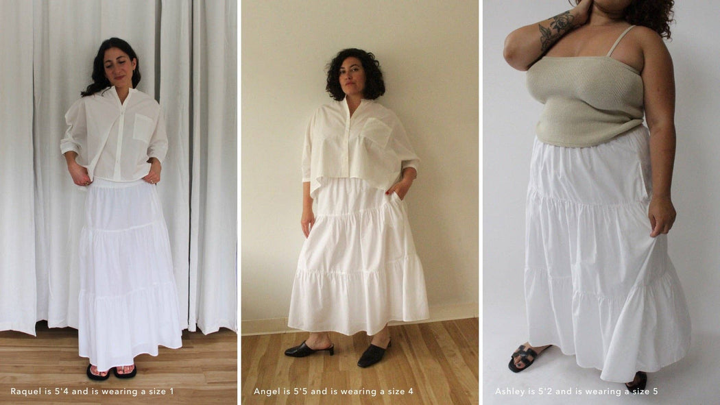 MiMi Silk Cotton Voile Skirt | White