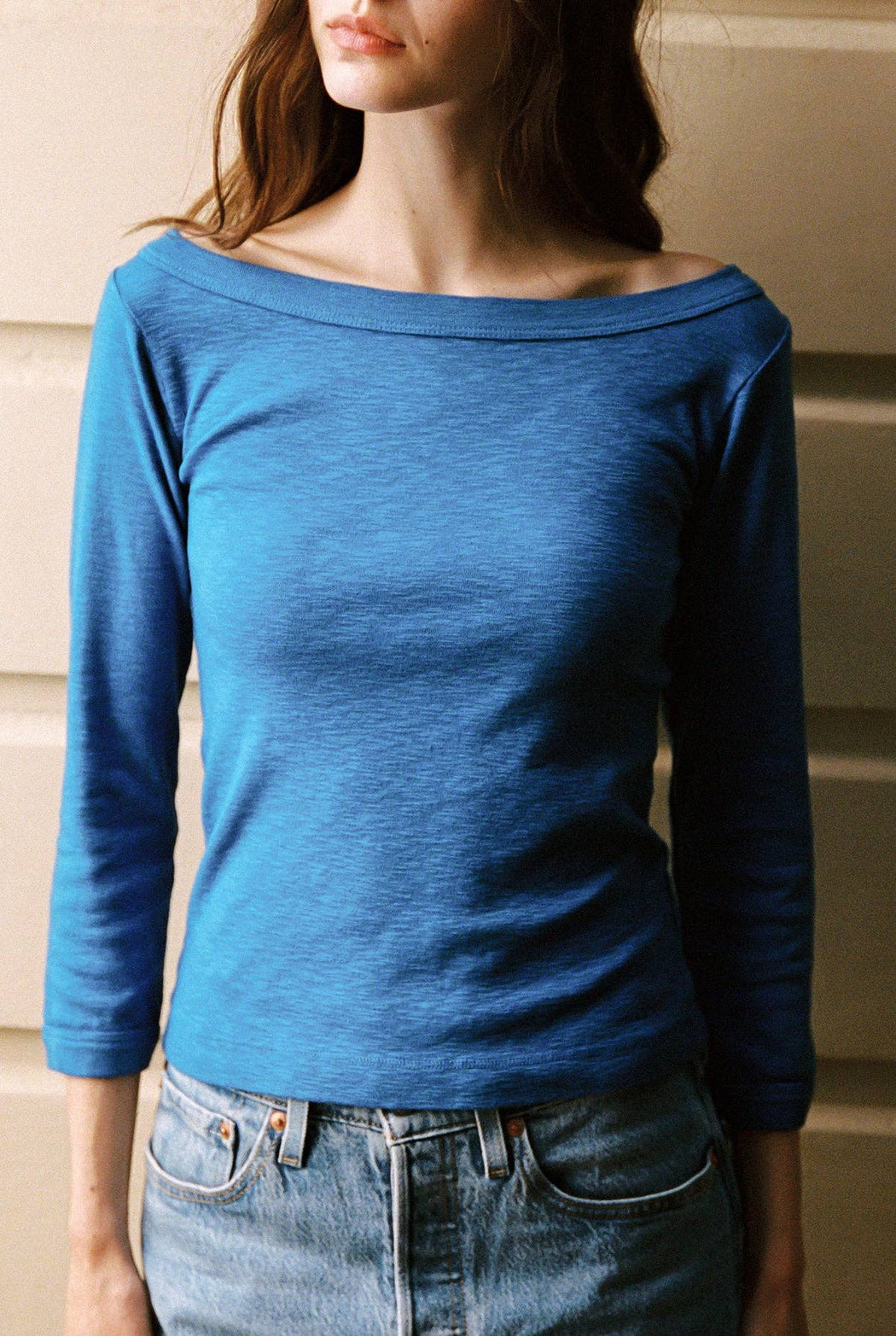 Bateau Slub Top | Cobalt