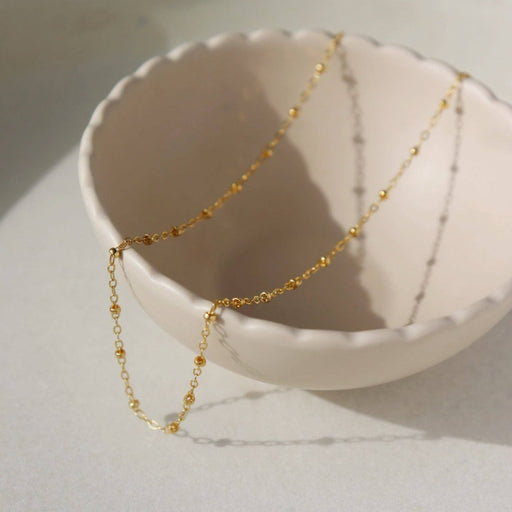 Beaded Chain Necklace | 14k Gold Fill or Sterling Silver