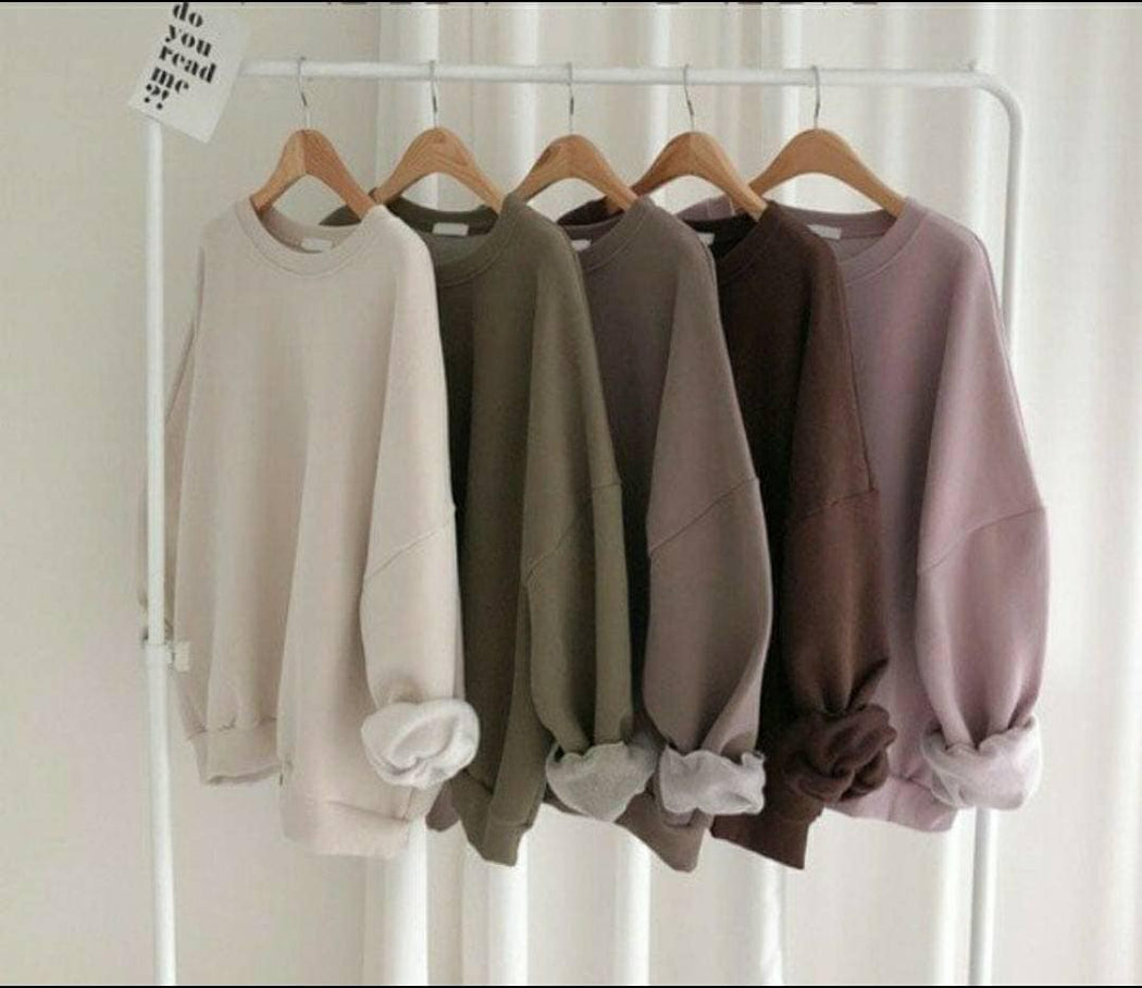 Overfit Thick Soft Cotton Fleece Sweatshirts | Dark gray