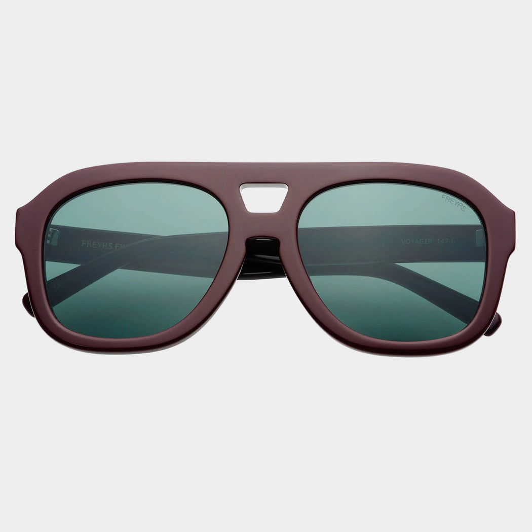 Voyager Acetate Oversized Aviator Sunglasses : Burgundy