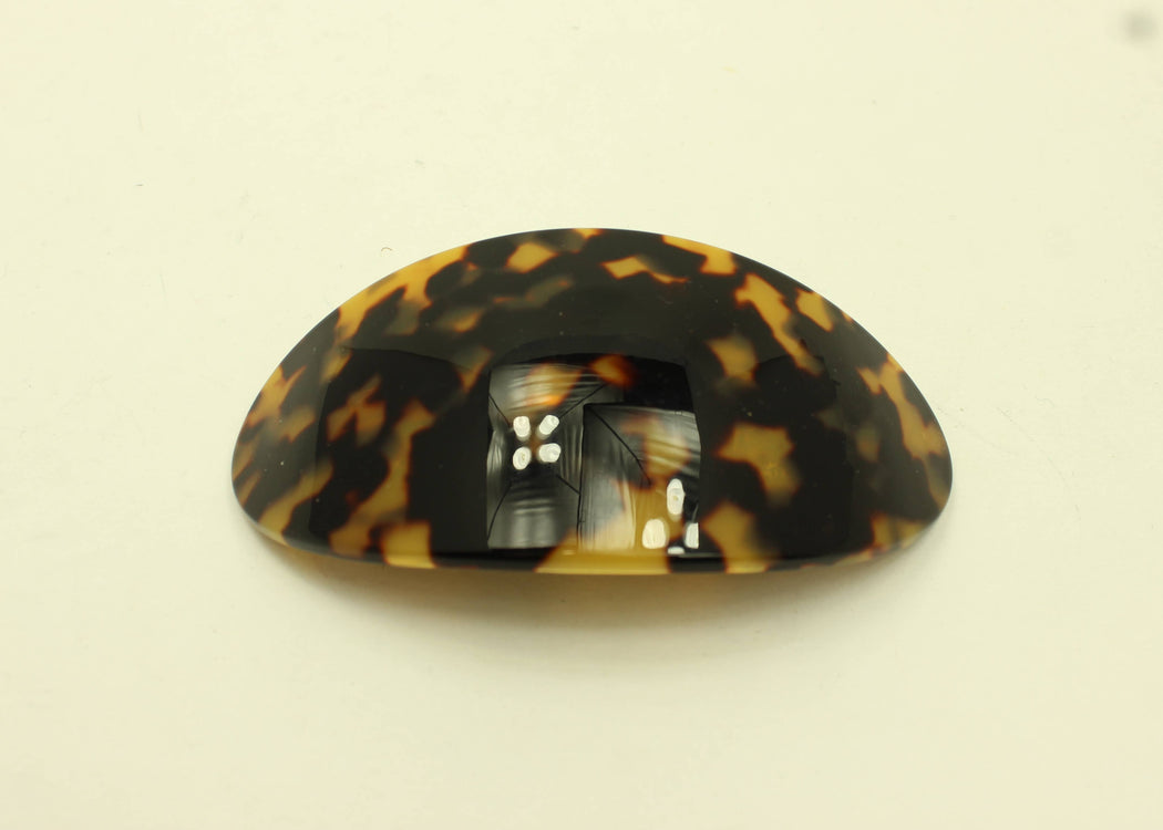 Bevel Oval French Barrettes: SaltnPepper