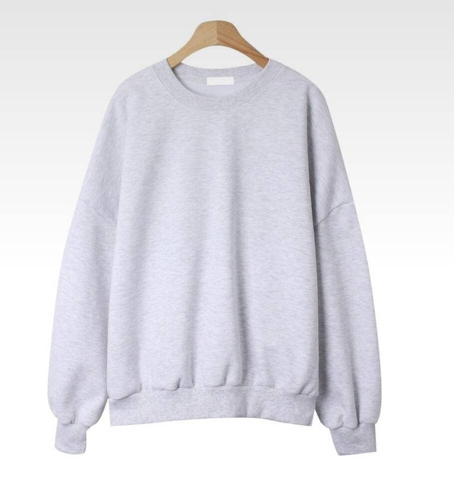 Overfit Thick Soft Cotton Fleece Sweatshirts | Dark brown