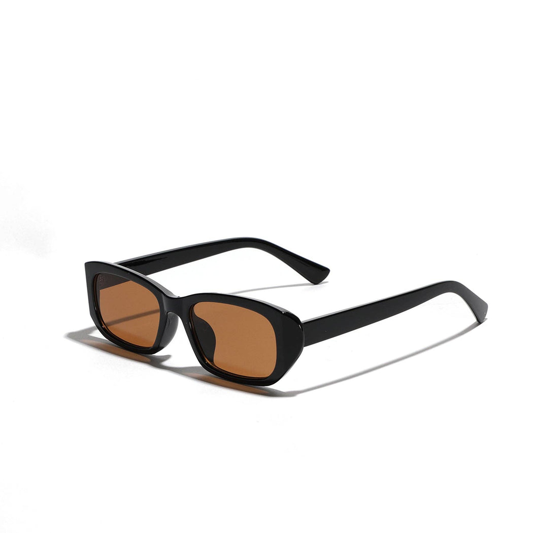 The Davie - Black/Tan -  Narrow 90s Rectangle Frame