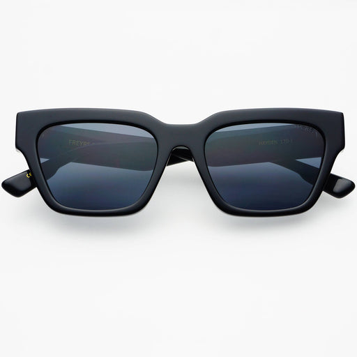 Hayden Acetate Unisex Rectangular Sunglasses: Black