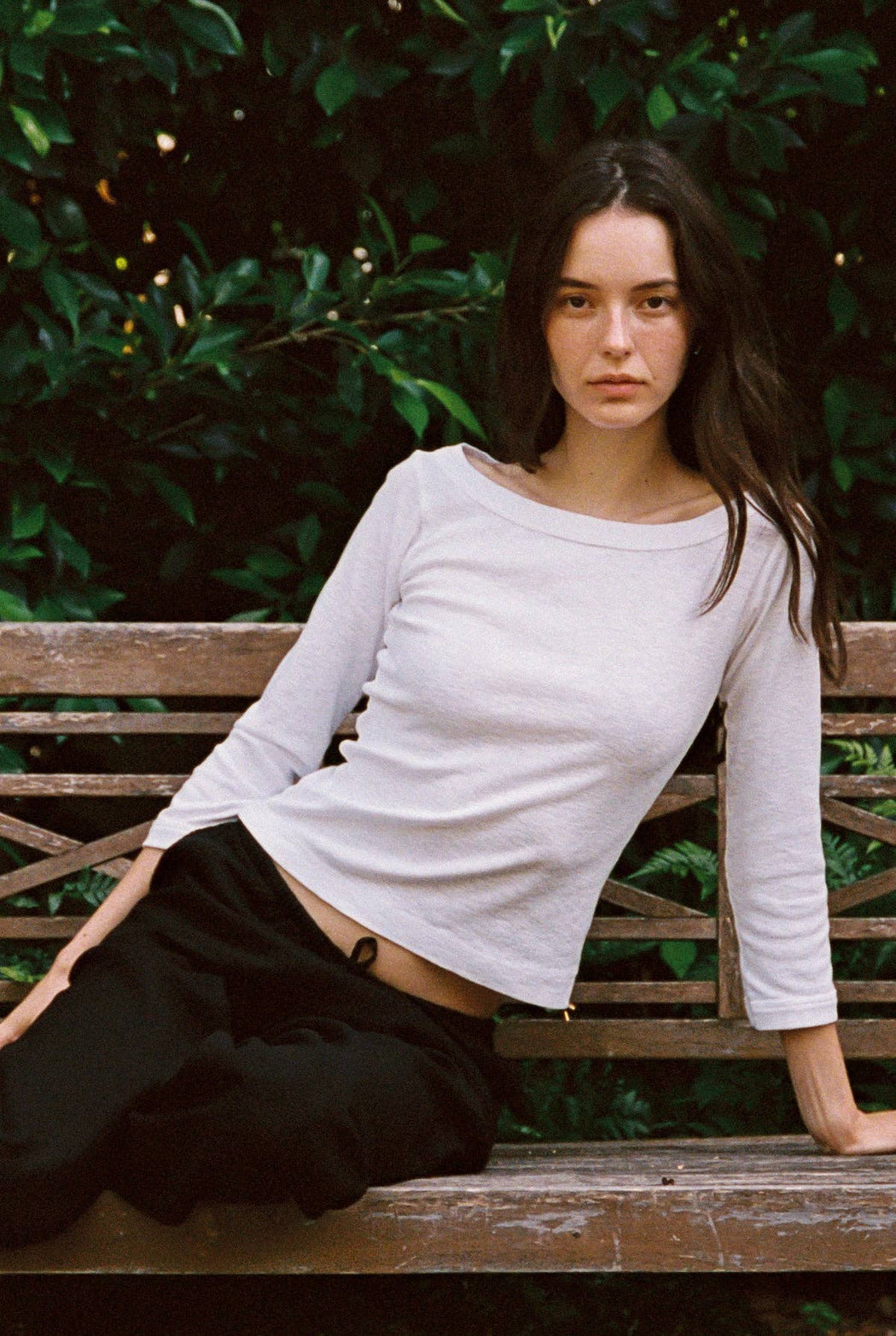 Bateau Slub Top | White