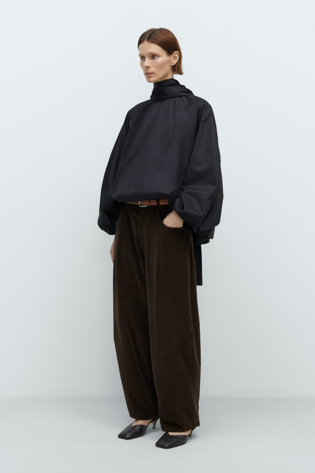CORDUROY BAGGY PANTS | Brown