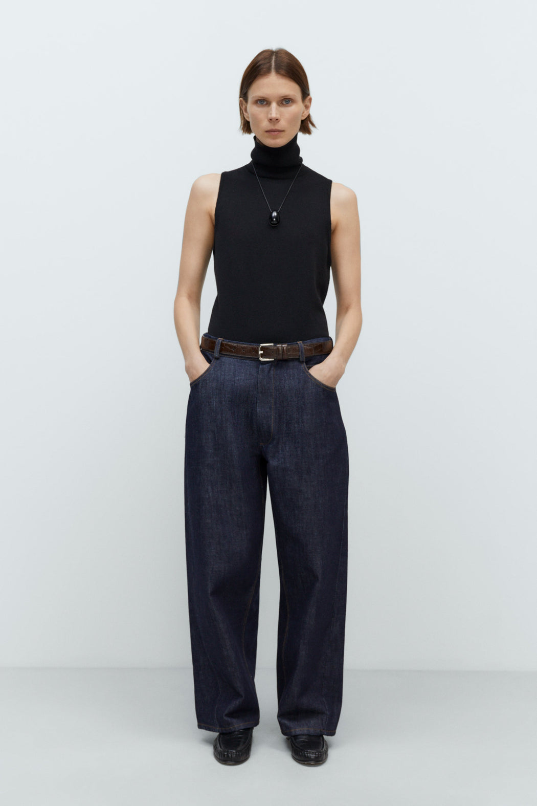 DENIM STRAIGHT PANTS | Indigo