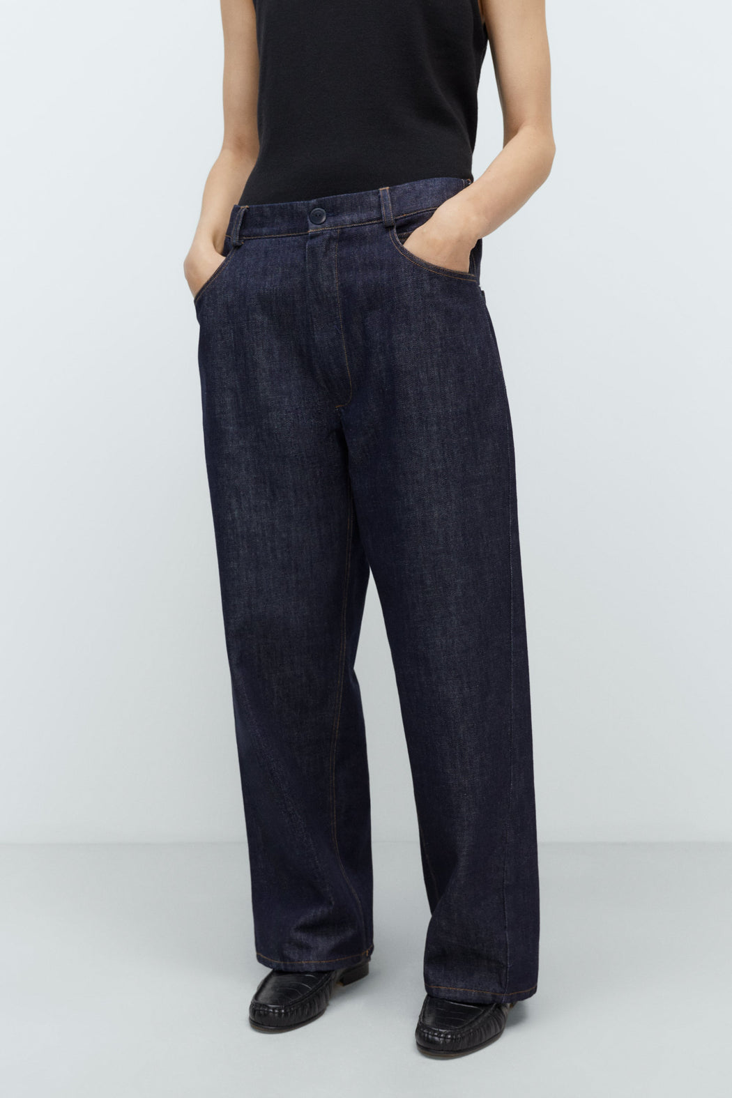 DENIM STRAIGHT PANTS | Indigo