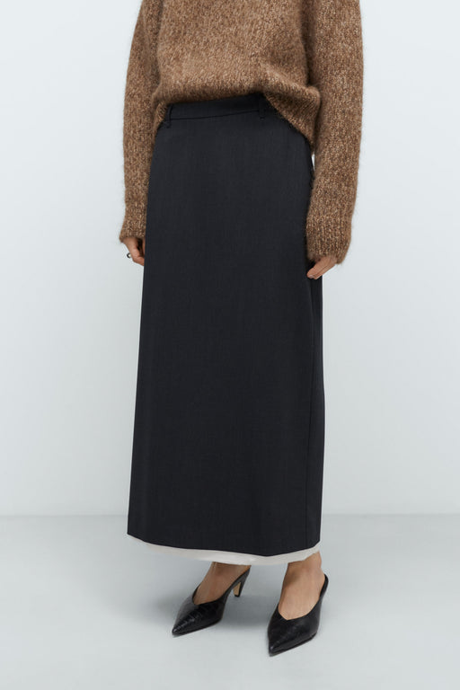 TAILORING LONG SKIRT | Anthracite