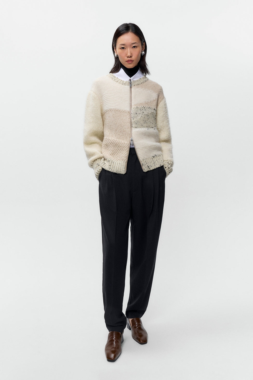 MARLED ZIP-CARDIGAN | Neutral Mix