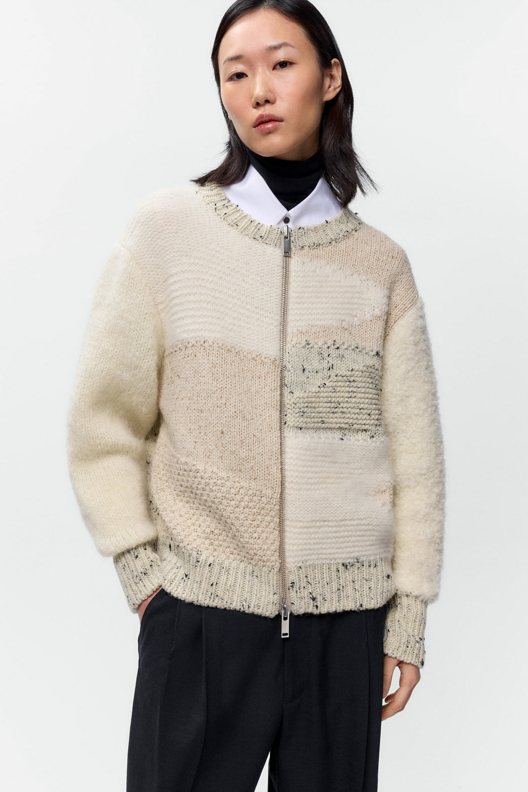 MARLED ZIP-CARDIGAN | Neutral Mix