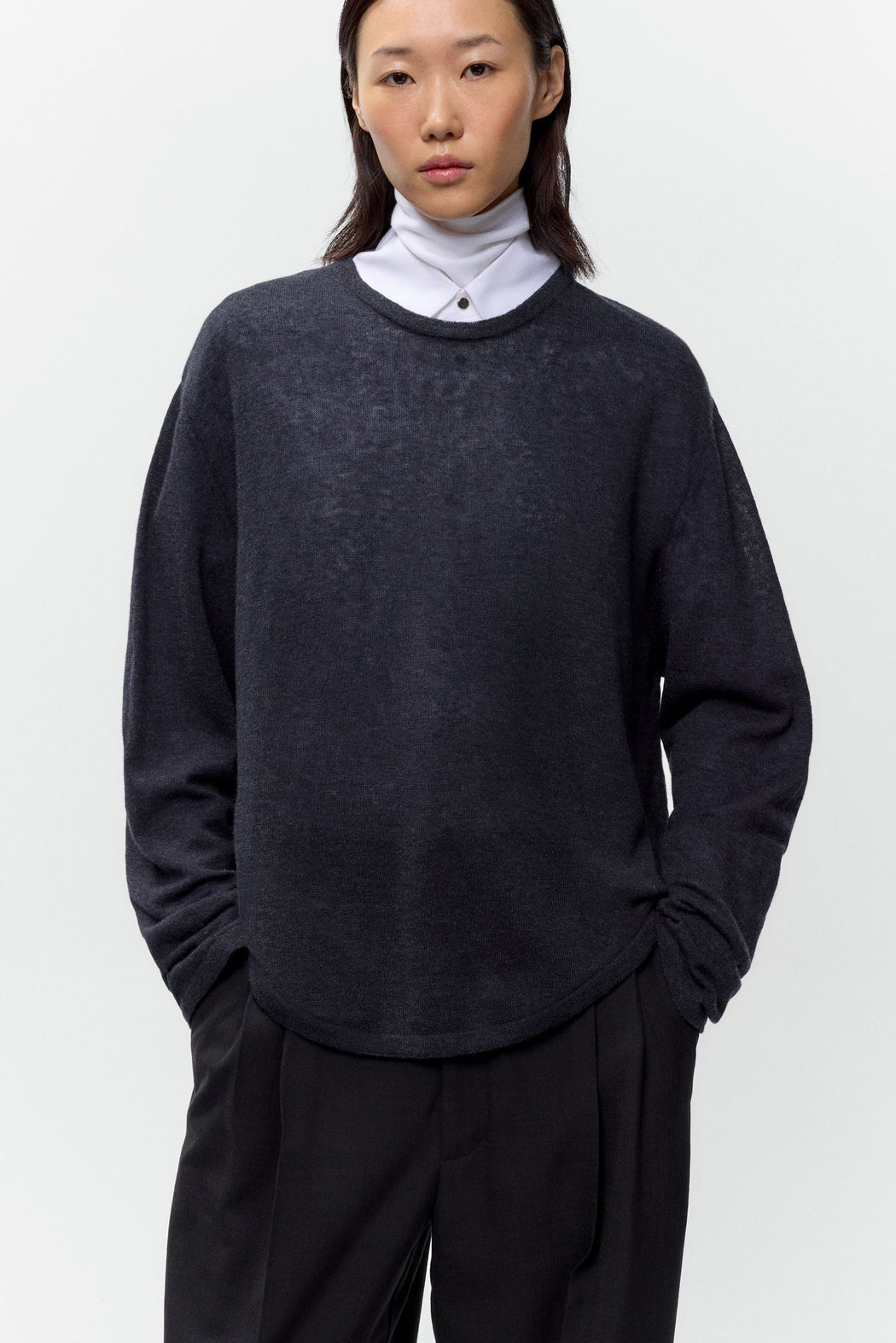 MERINO WOOL LONG-SLEEVE T-SHIRT | Anthracite