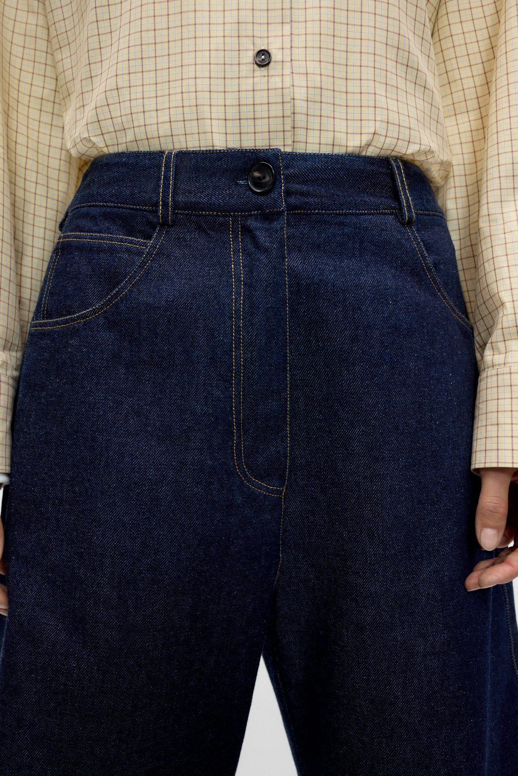 CURVED BAGGY JEANS | INDIGO