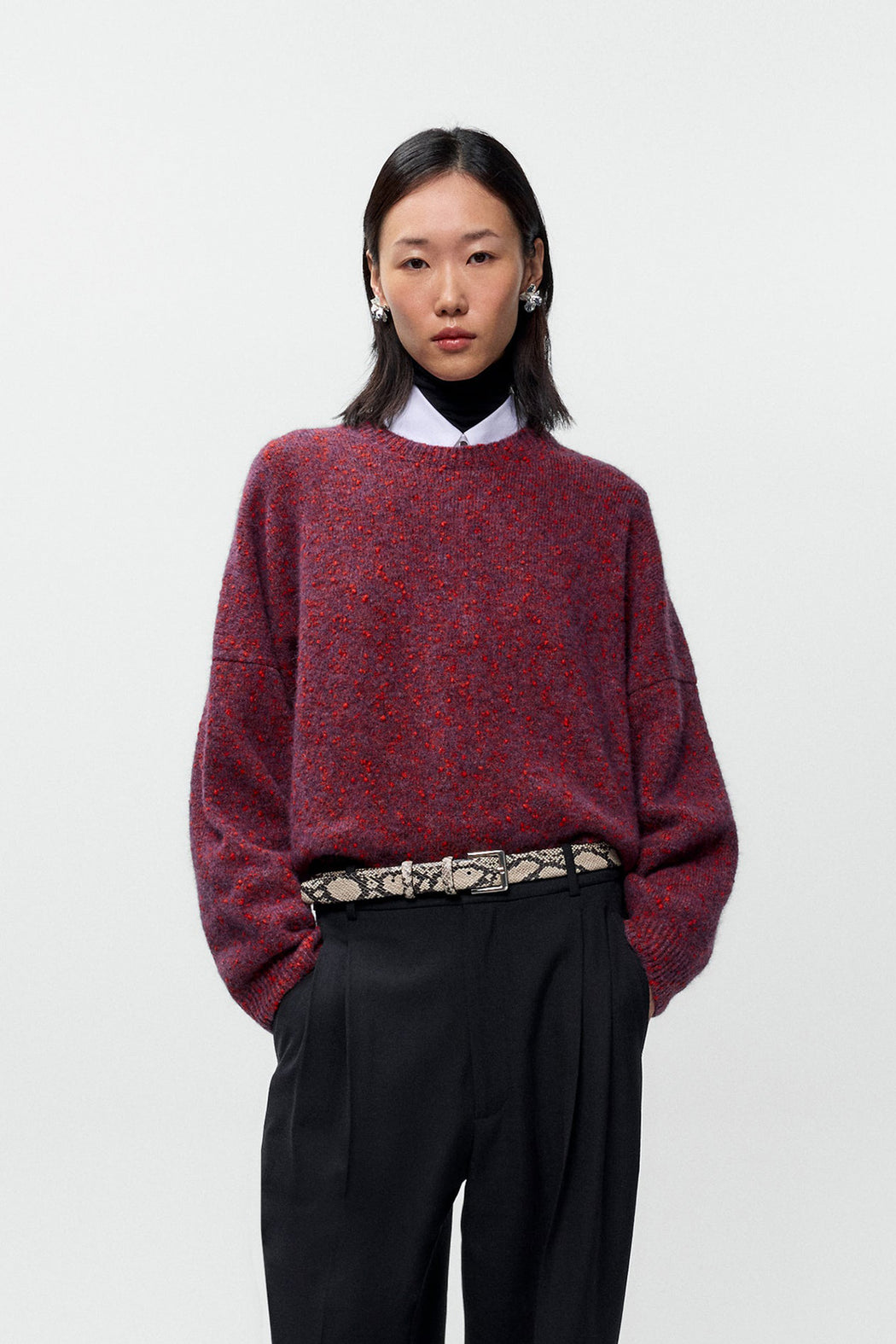 Cordera | SPECKLED CREWNECK SWEATER | Beaujolais | Hazel & Rose | Minneapolis