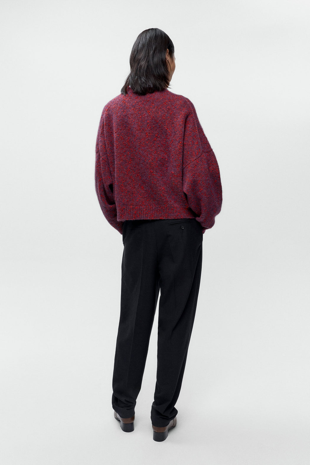 SPECKLED CREWNECK SWEATER | Beaujolais