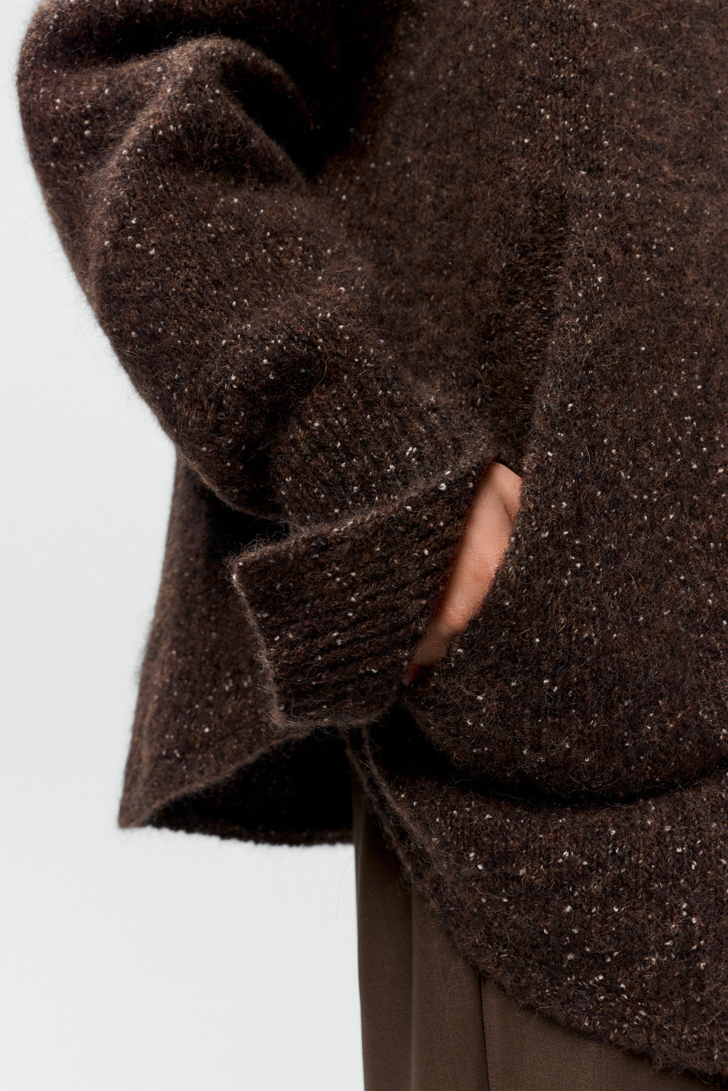SPECKLED ZIP-JACKET | Chocolate