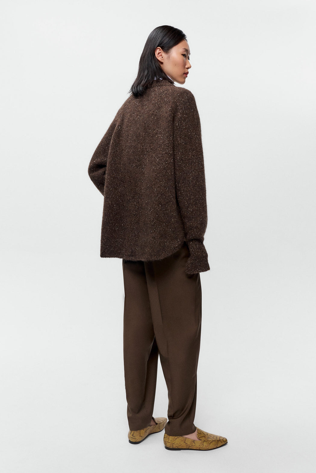 SPECKLED ZIP-JACKET | Chocolate