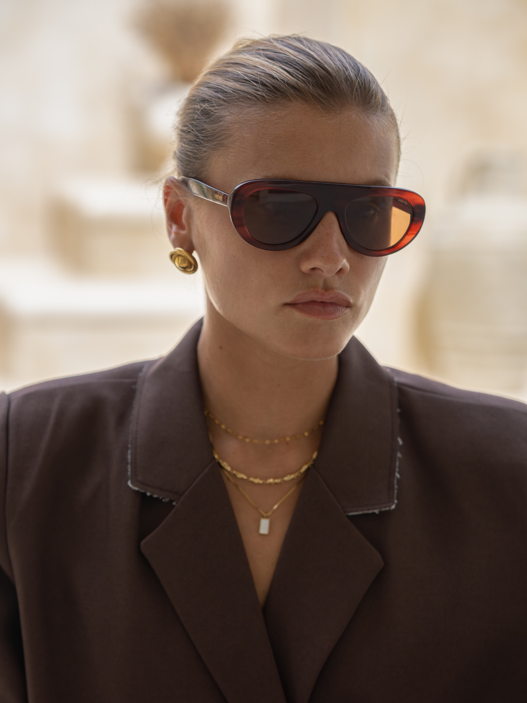 Jetsetter Acetate Unisex Aviator Sunglasses : Merlot
