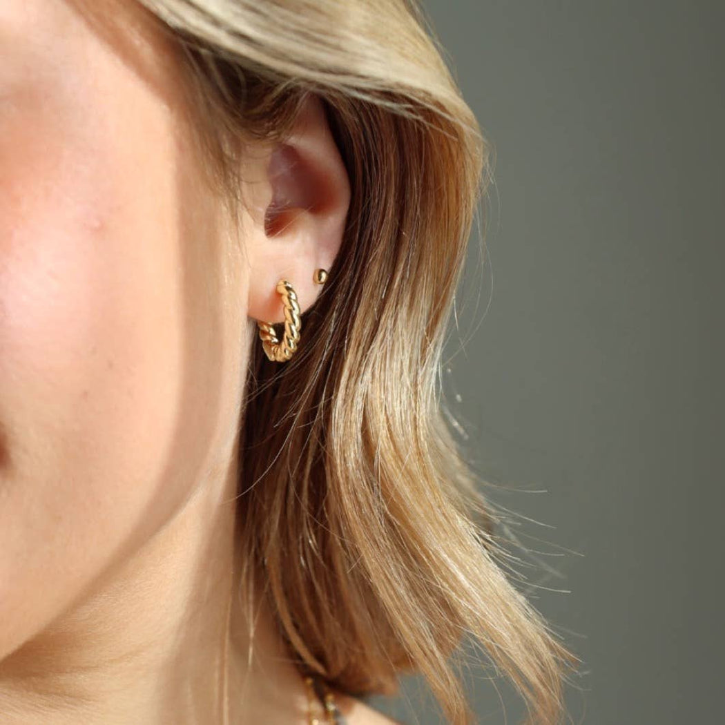 Croissant Huggie Hoop Earrings | 14k Gold Fill