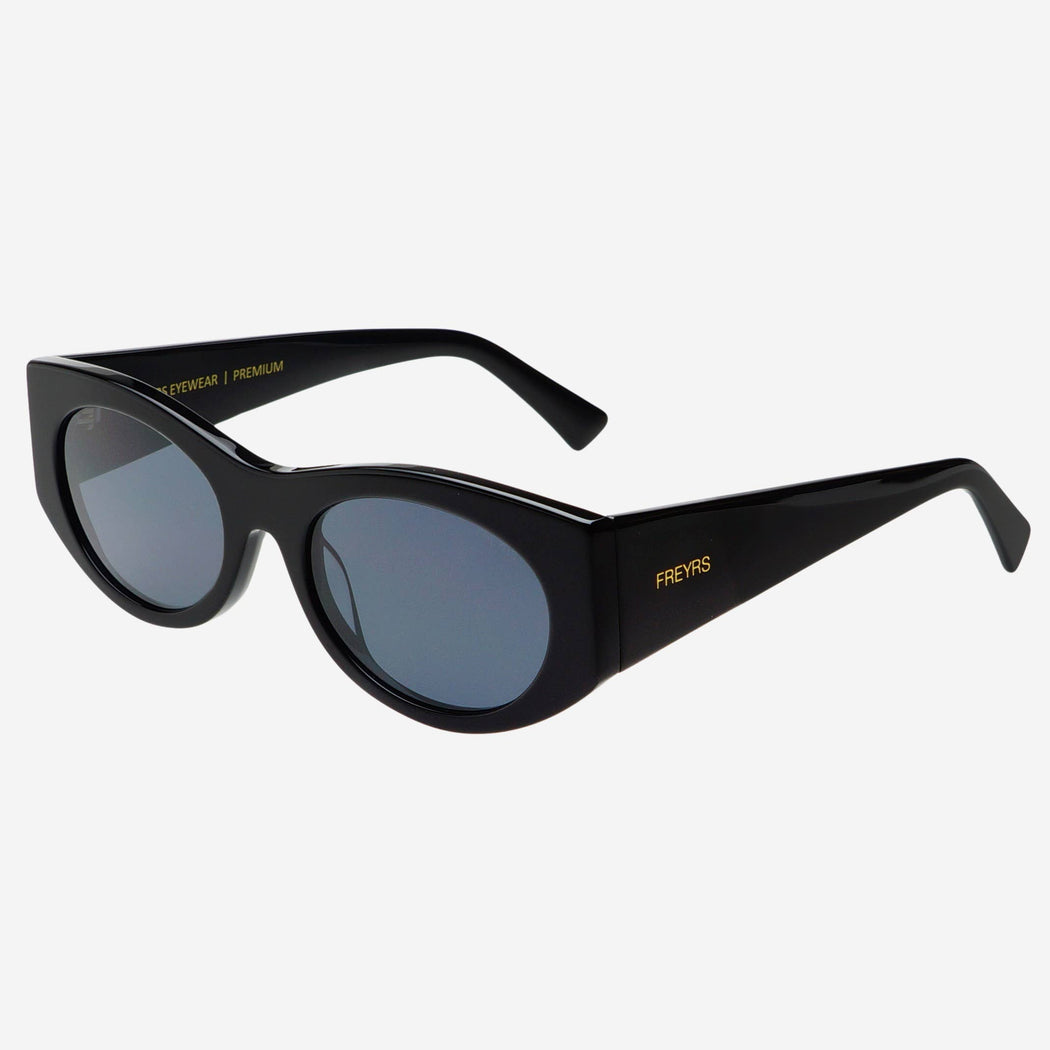 Layla Acetate Oval Sunglasses  : Black