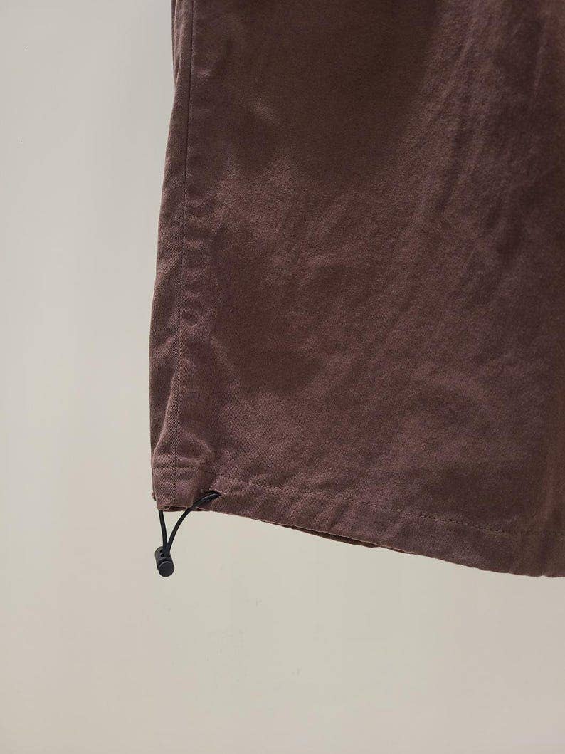 Washed Cotton Wide Leg Pants | Brown
