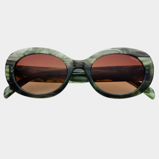 Aria Acetate Womens Oval Sunglasses : Emerald