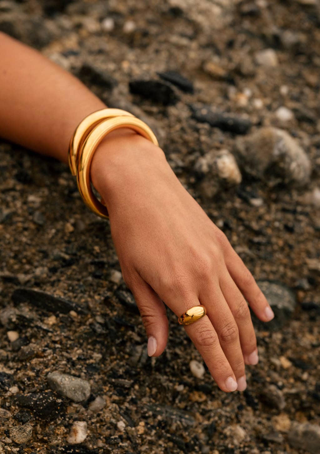 Santorini Cuff | Gold Chunky Statement Open Cuff