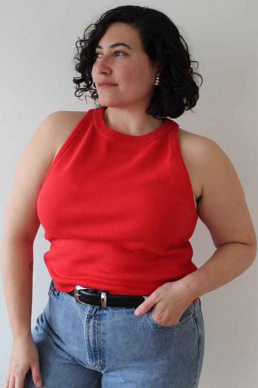 Georgina Pima Cotton Halter | Tomato