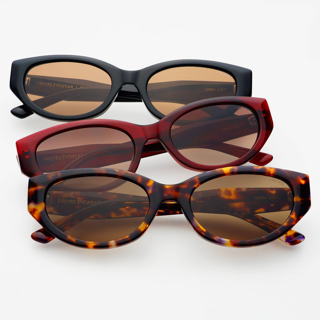 Ameli Acetate Cat-Eye Sunglasses: Red