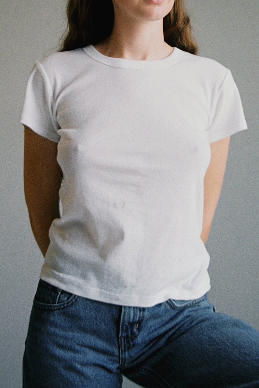 Pointelle Baby Tee | White