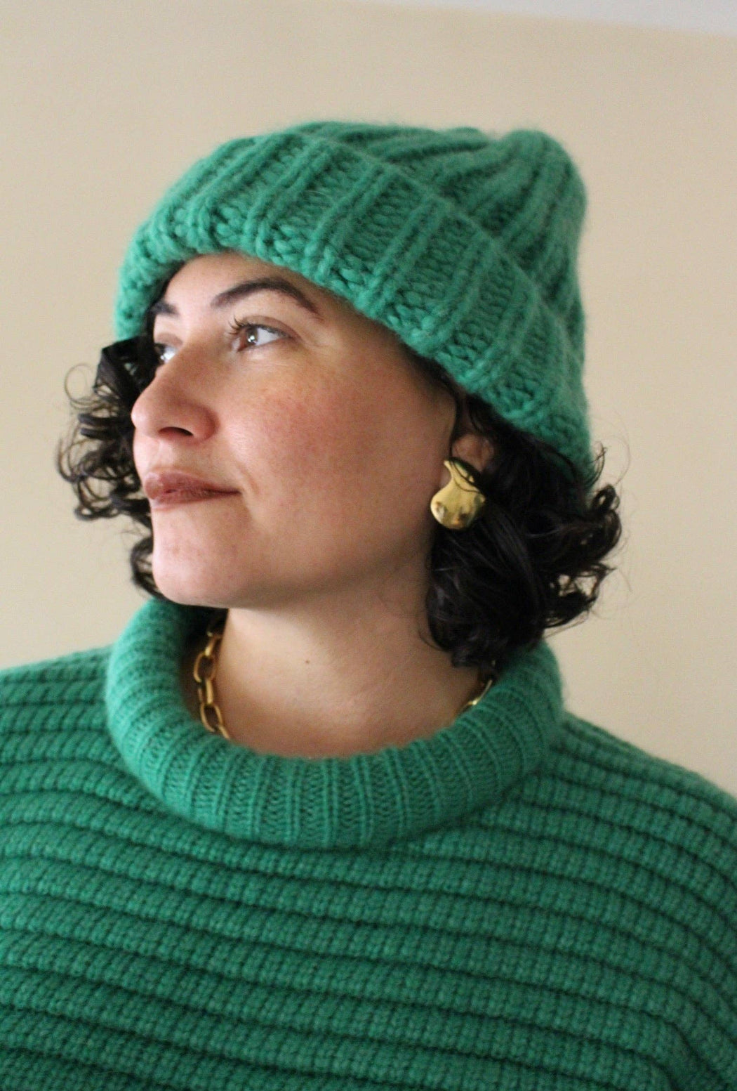Frankie Knitted Alpaca Hat | Emerald