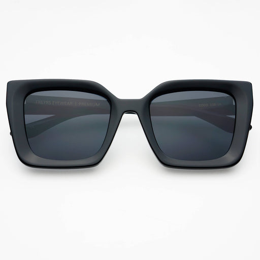 Coco Acetate Womens Square Sunglasses : Black