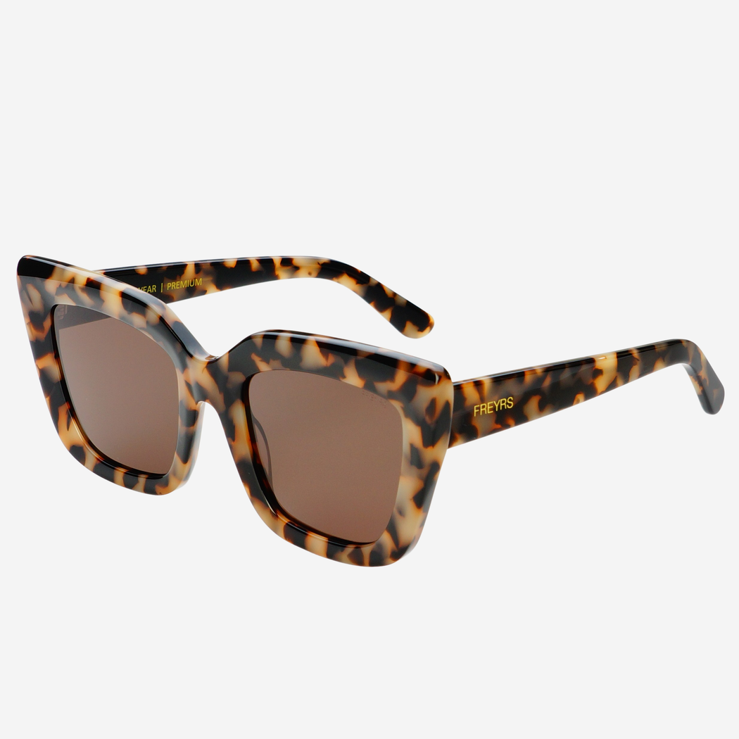 Portofino Acetate Oversized Cat Eye Sunglasses: Milky Tortoise