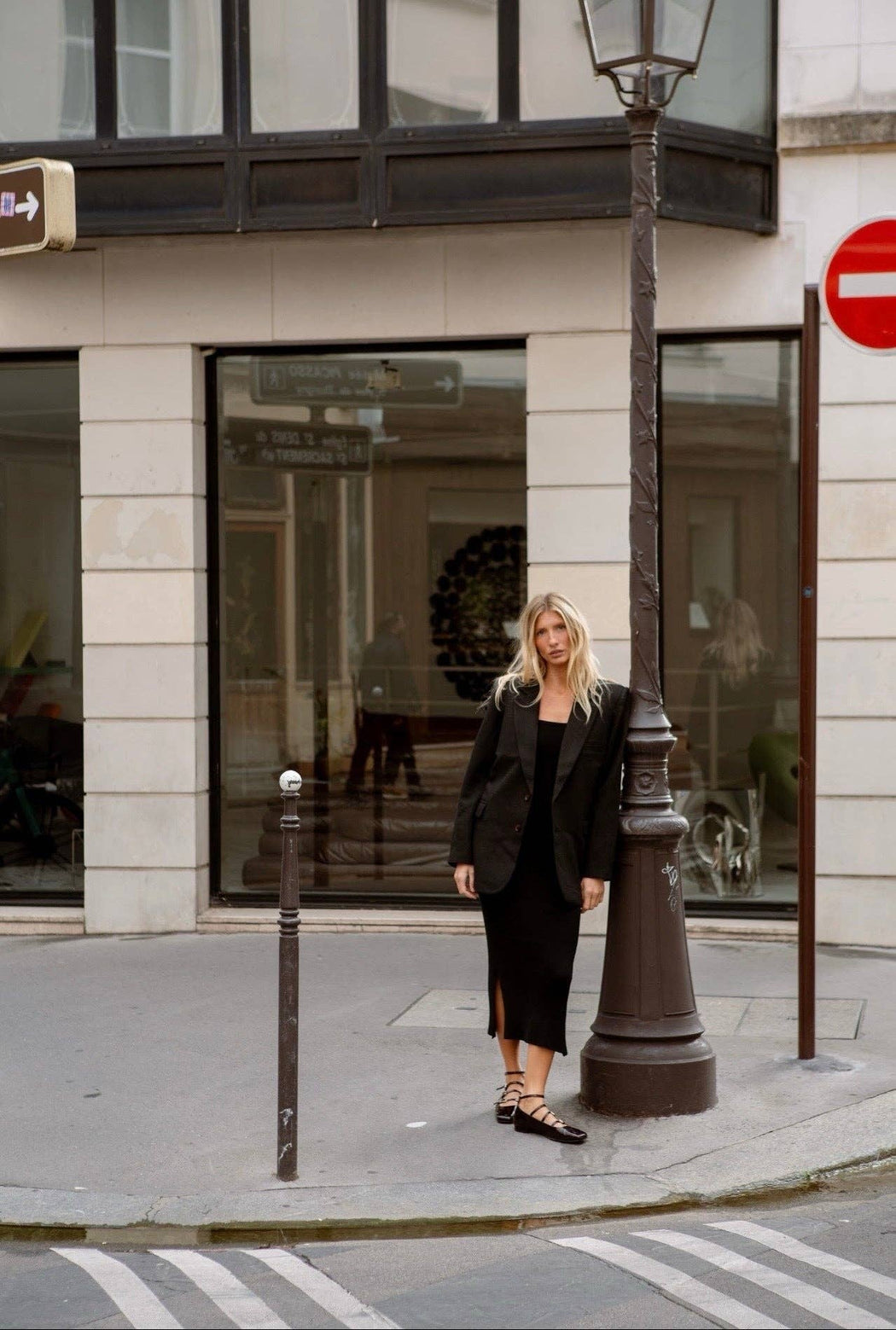 Skyler Woven Silk Blazer | Black