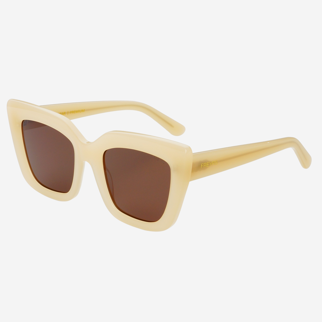 Portofino Acetate Oversized Cat Eye Sunglasses: Tan