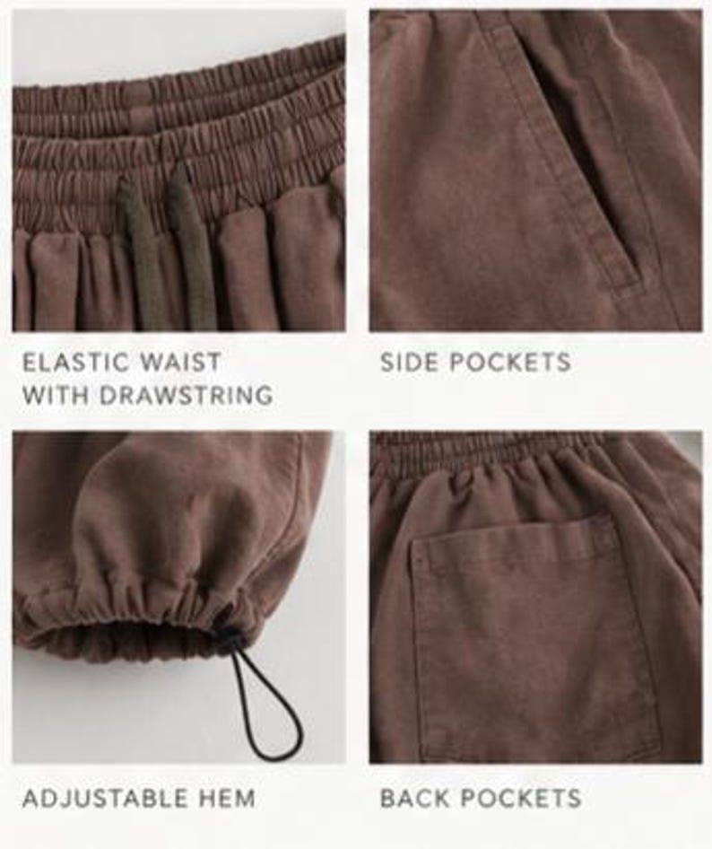 Washed Cotton Wide Leg Pants | Brown