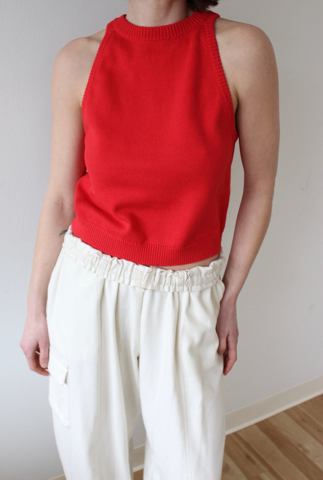 Georgina Pima Cotton Halter | Tomato