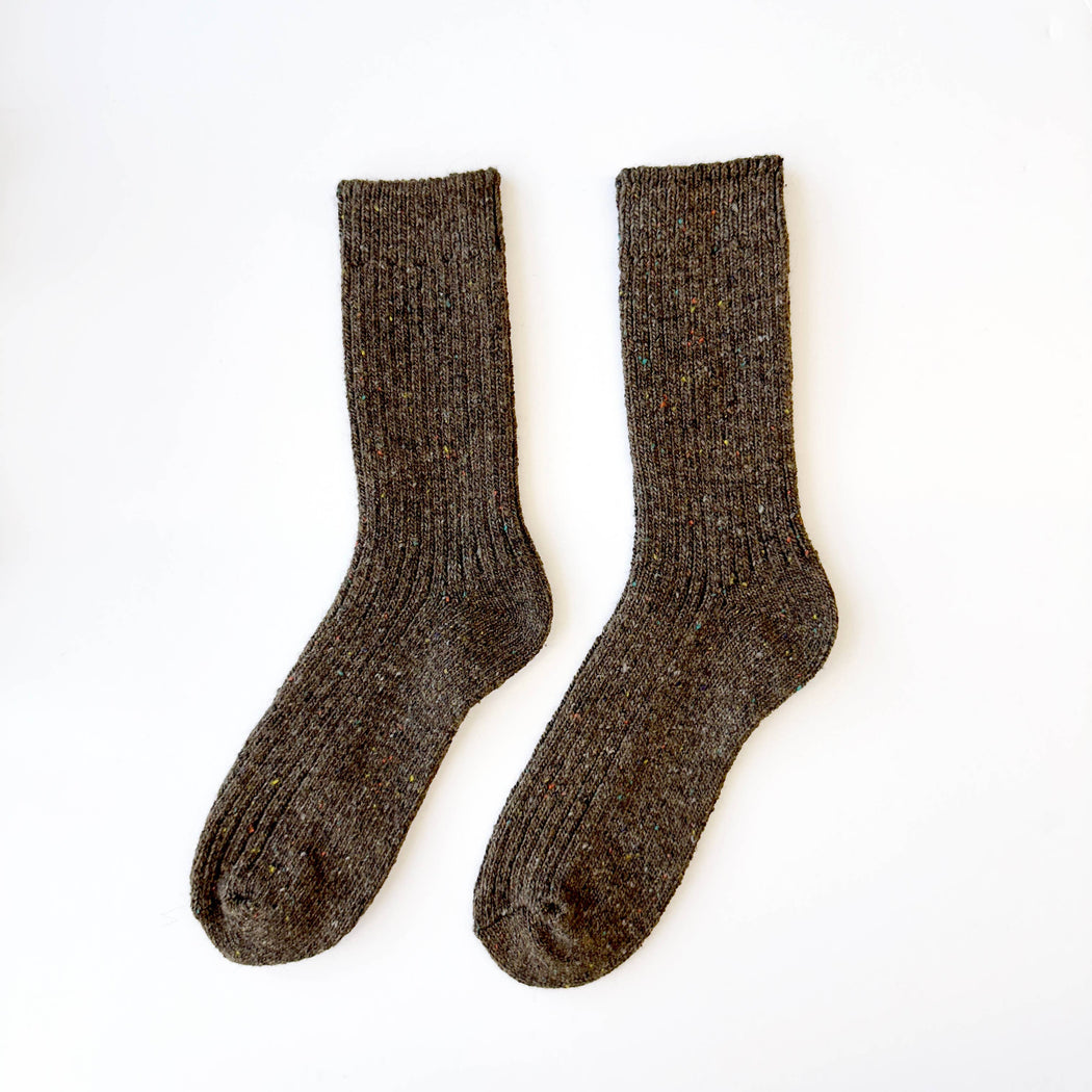 Fireside Sprinkle Wool Socks | Smoke