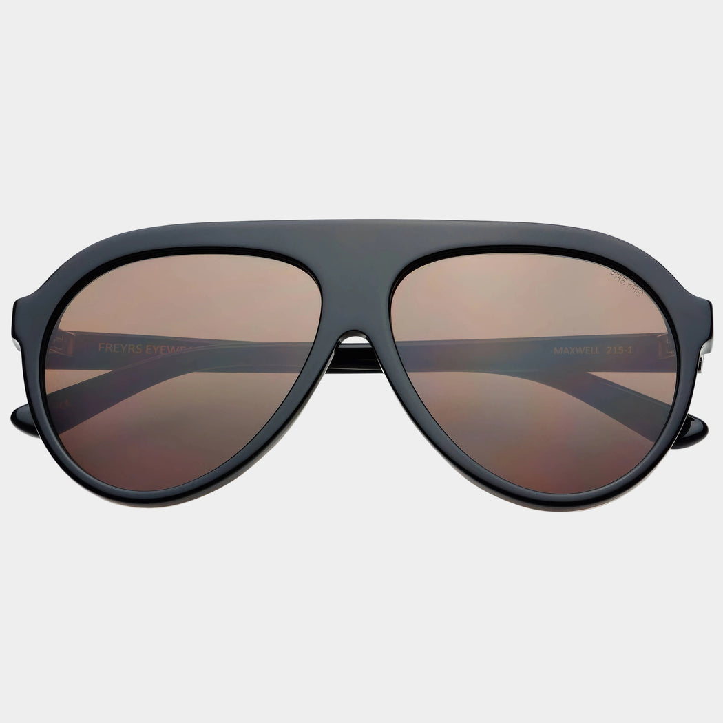 Maxwell Acetate Unisex Aviator Sunglasses  : Black