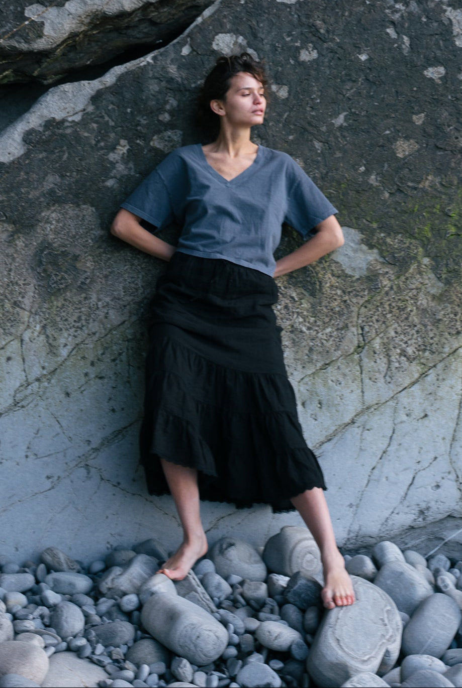 Deep V Tee | Vintage Grey