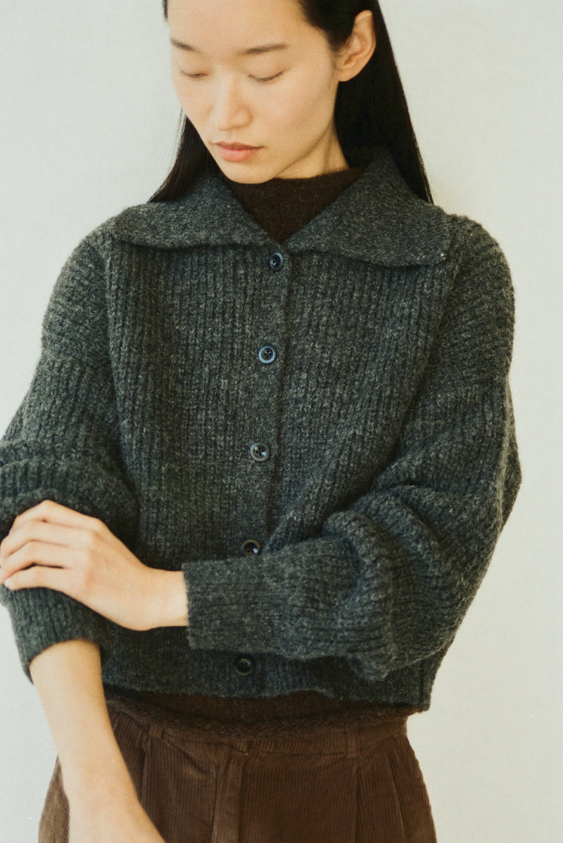 SAATCHI CARDIGAN ALPACA | CHARCOAL