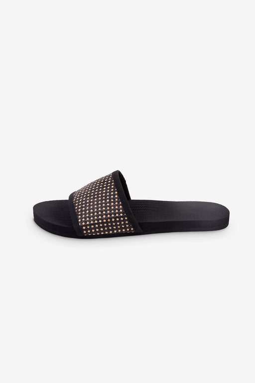 Weave Slides Sandals | Black Batit Dark