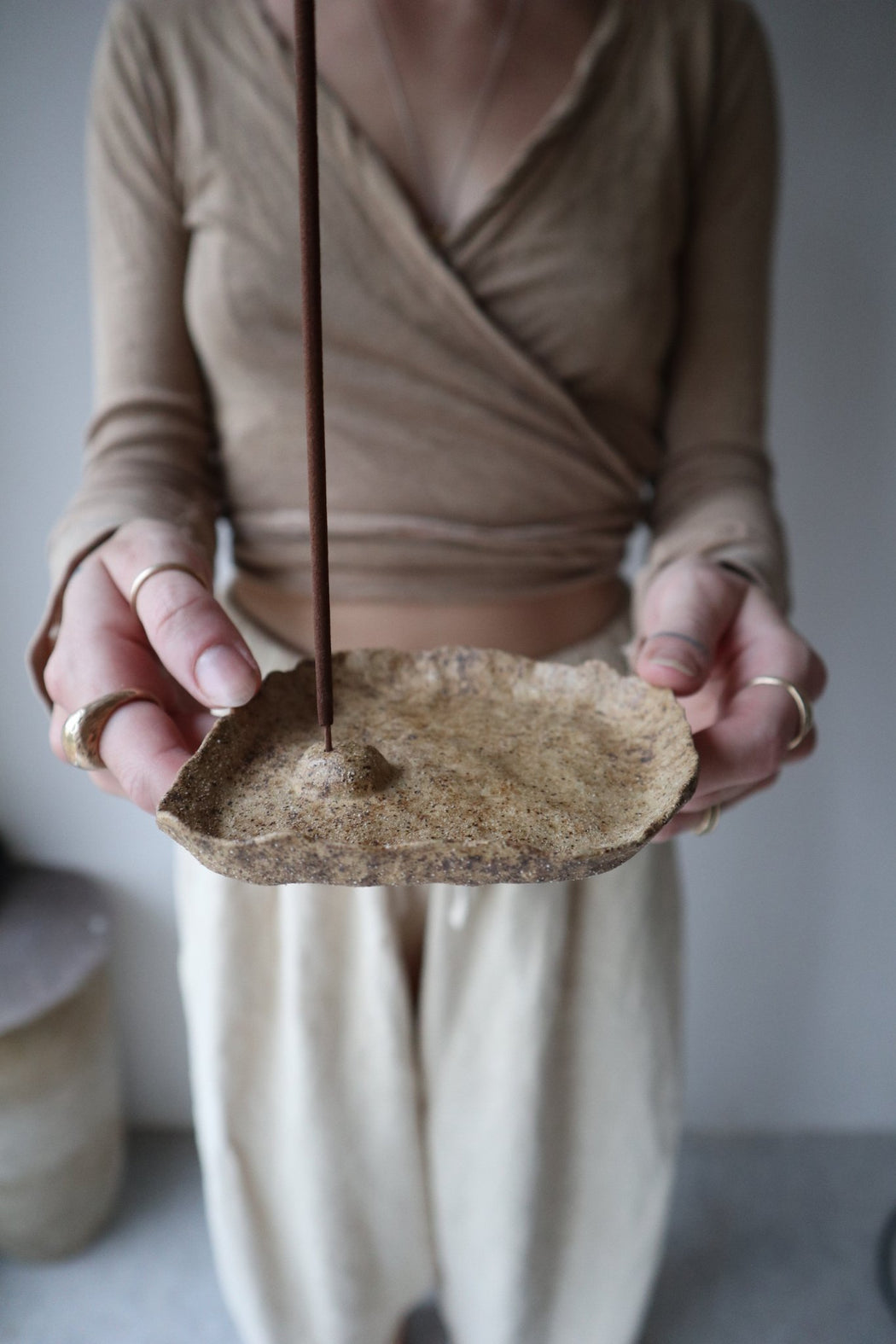 Of The Earth | Ancient Buff Sand Incense Burner | Ceramic | Hazel & Rose | Minneapolis