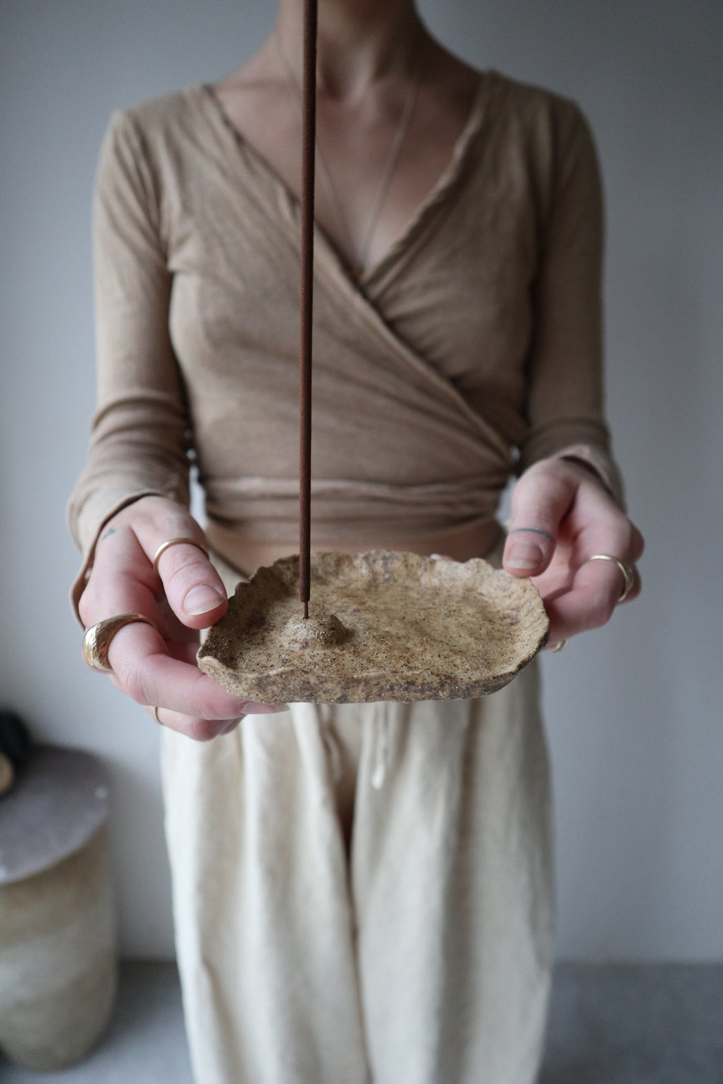 Of The Earth | Ancient Buff Sand Incense Burner | Ceramic | Hazel & Rose | Minneapolis