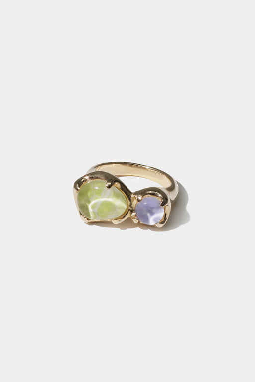 CLED | Duo Beam Ring | Marble Lime + Lavender | 24kt | Hazel & Rose | Minneapolis