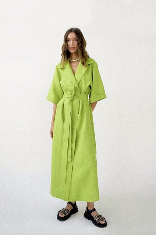 MAXI LINEN DRESS | GREENERY